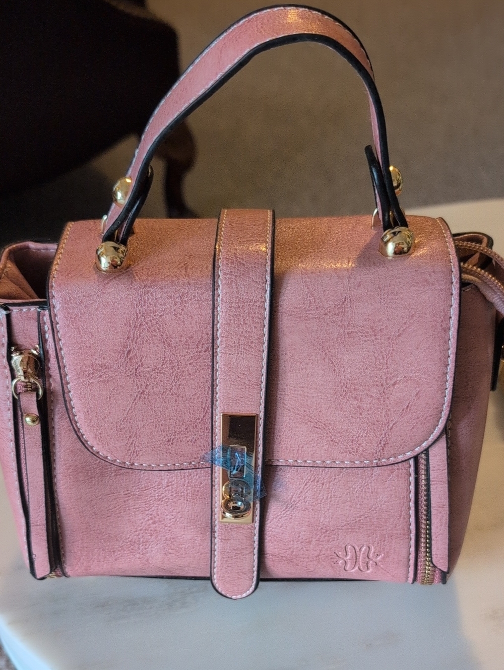 Stylish Pink Top-Handle Satchel Handbag